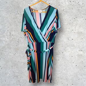 Stitch Fix DM Collection Striped Tie Dress Size 22W Midi